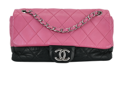 Two Tone Classic Flap, Leather, Pink/Blue, 12671426(2008-09), 2*